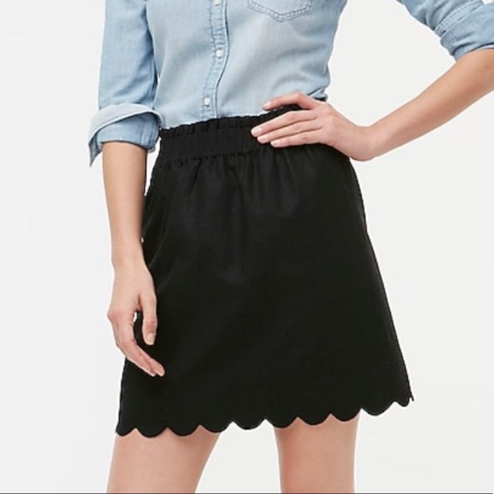 J. Crew Black Scalloped Edge Skirt Size 2